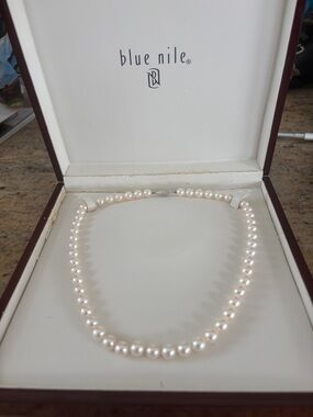 Blue Nile White Pearl Single-Strand Necklace